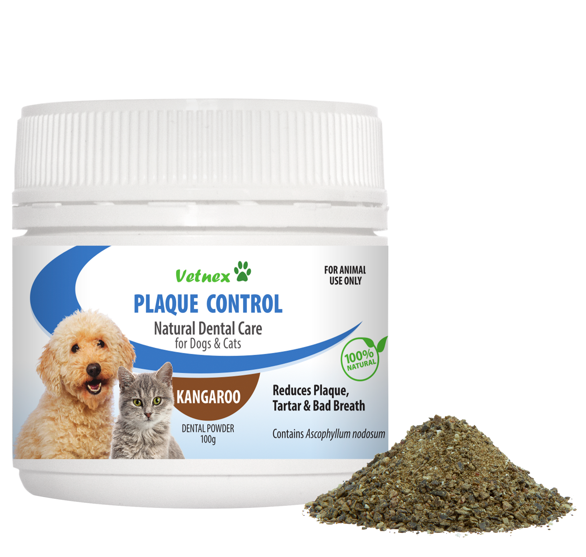 Vetnex Plaque Control Dental Powder (Kangaroo) for Dogs & Cats 100g